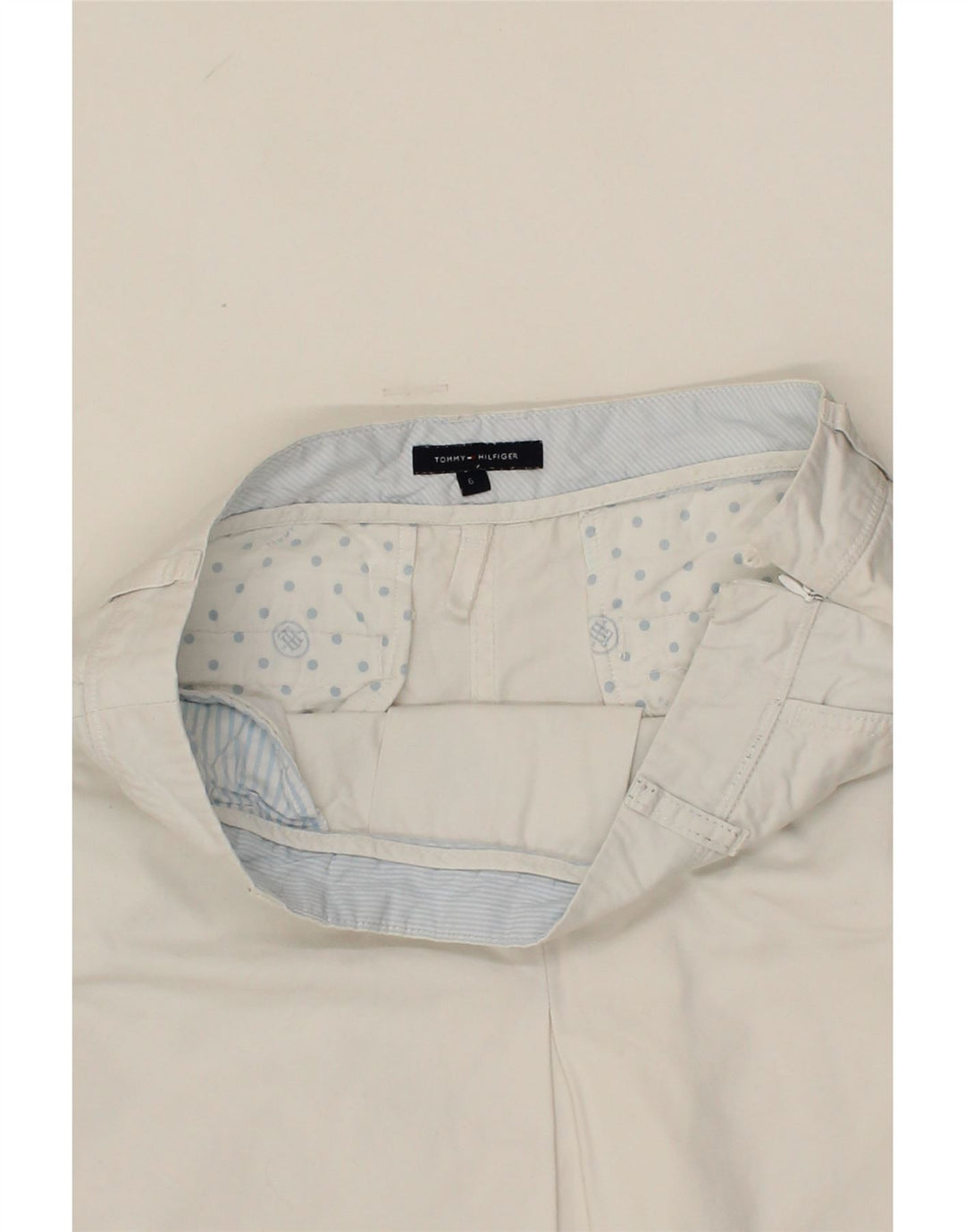TOMMY HILFIGER Womens Mini Skirt US 6 Medium W32  White Cotton Vintage Tommy Hilfiger and Second-Hand Tommy Hilfiger from Messina Hembry 