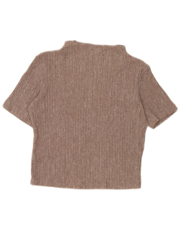 Zara Womens Crop Blouse Top UK 10 Small Brown