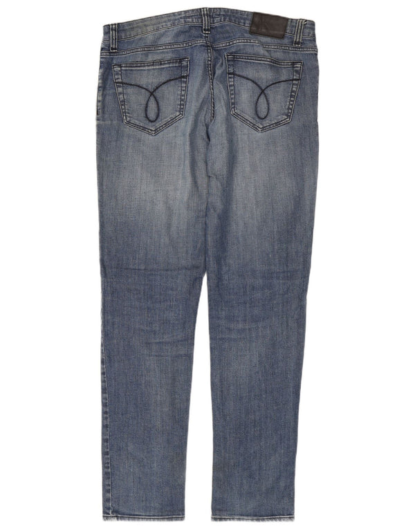 Calvin Klein Mens Slim Jeans W34 L34 Blue Cotton