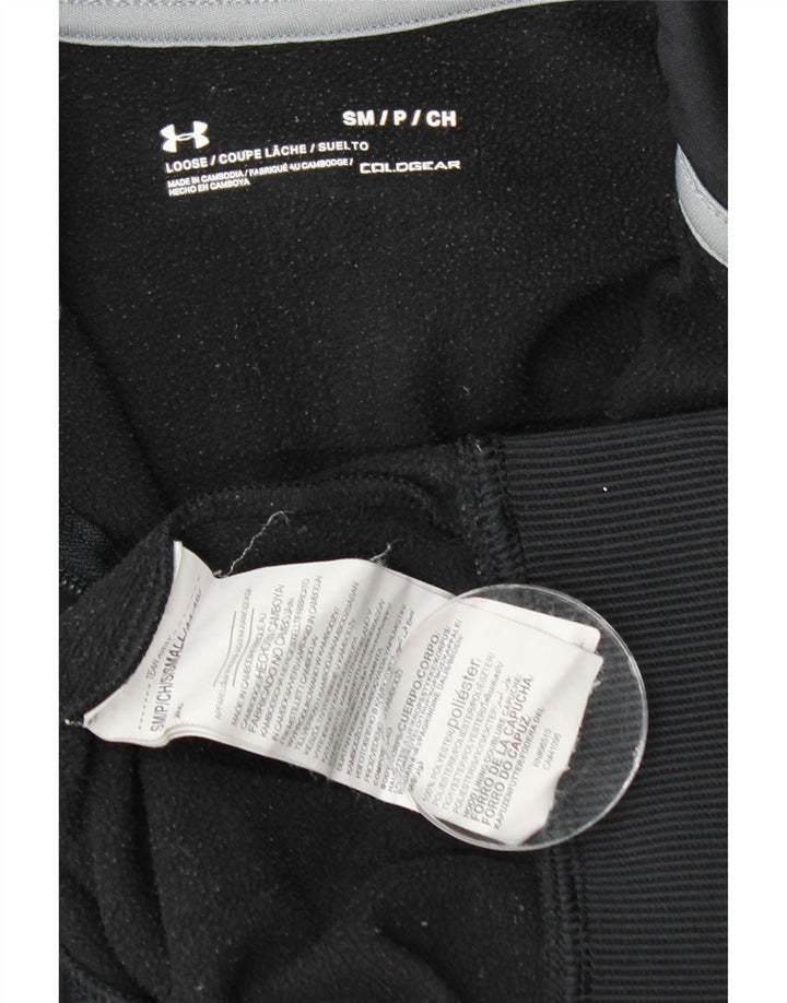 UNDER ARMOUR Mens Cold Gear Graphic Zip Hoodie Sweater Small Black