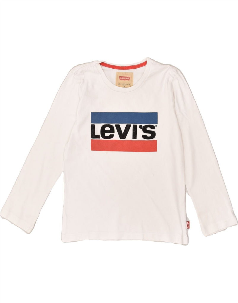 LEVI'S Boys Graphic Top Long Sleeve 7-8 Years White Cotton | Vintage Levi's | Thrift | Second-Hand Levi's | Used Clothing | Messina Hembry 