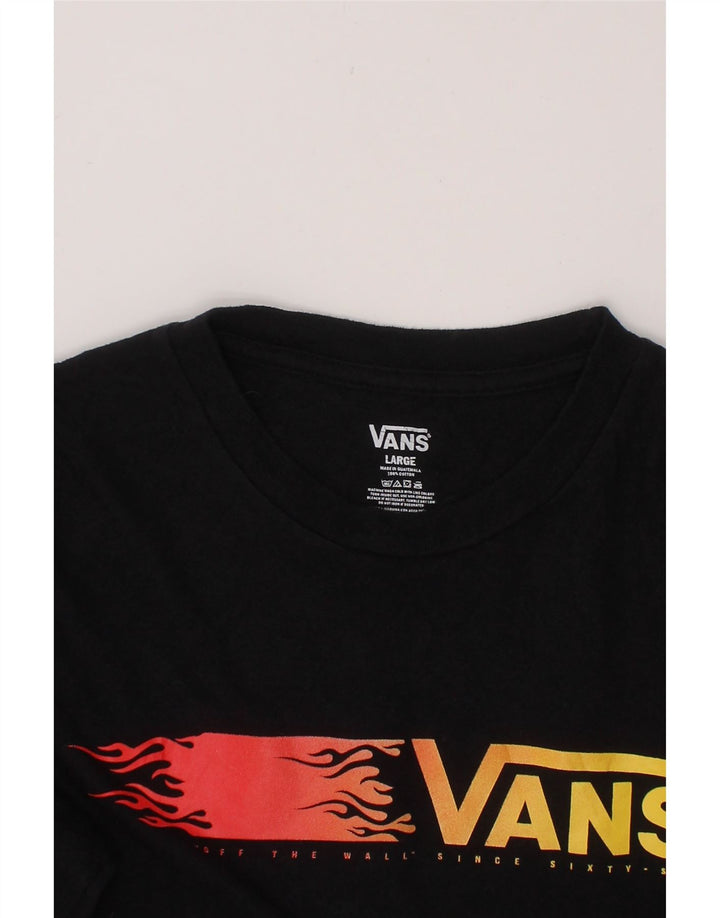 VANS Boys Graphic Top Long Sleeve 12-13 Years Large Black Cotton Vintage Vans and Second-Hand Vans from Messina Hembry 
