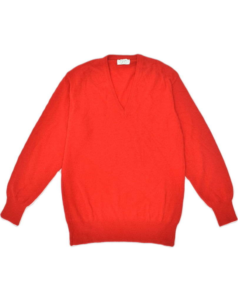 BENETTON Mens V-Neck Jumper Sweater IT 50 Medium Red Wool | Vintage Benetton | Thrift | Second-Hand Benetton | Used Clothing | Messina Hembry 