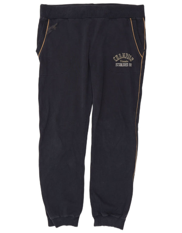 Champion Mens Graphic Tracksuit Trousers Joggers XL Navy Blue Cotton