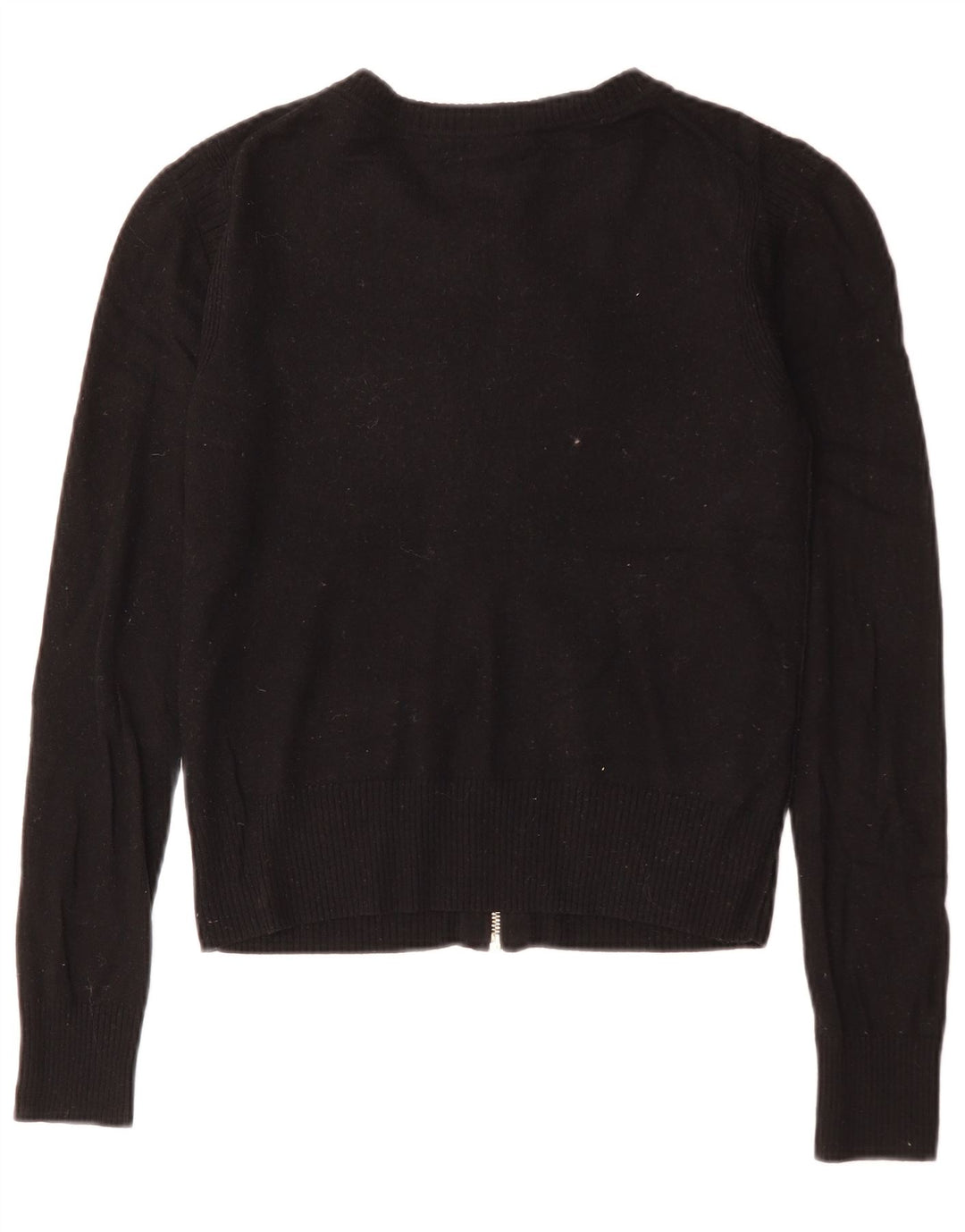 Juicy Couture Womens Crop Cardigan Sweater UK 10 Small Black Wool