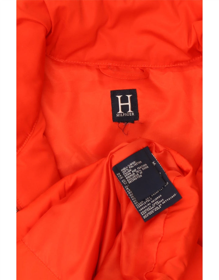 TOMMY HILFIGER Womens Padded Jacket UK 14 Large Orange Polyester