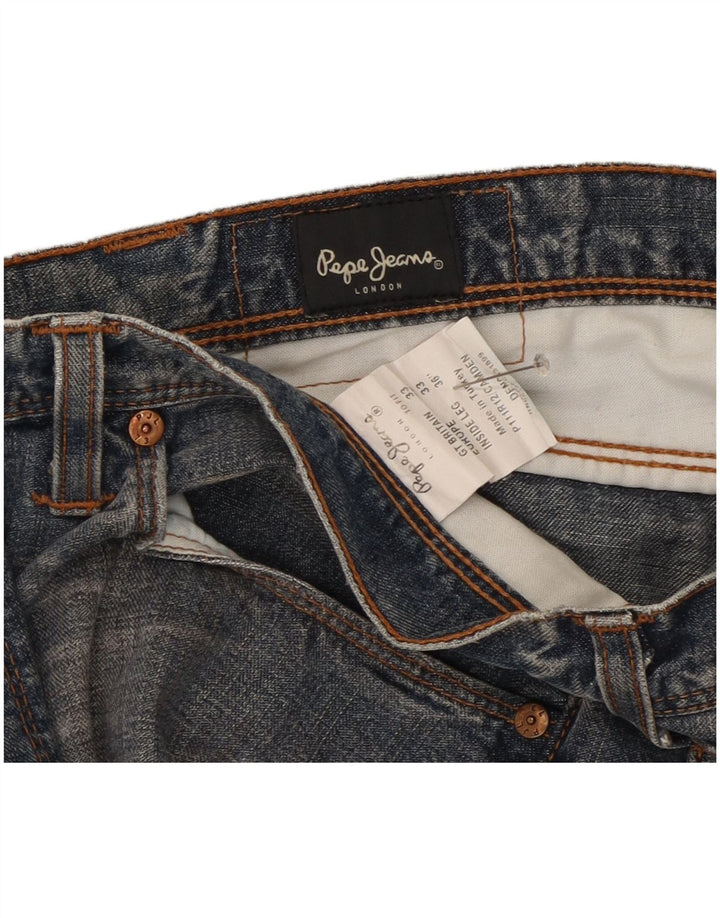 PEPE Jeans Mens Straight Jeans W33 L36 Blue Cotton