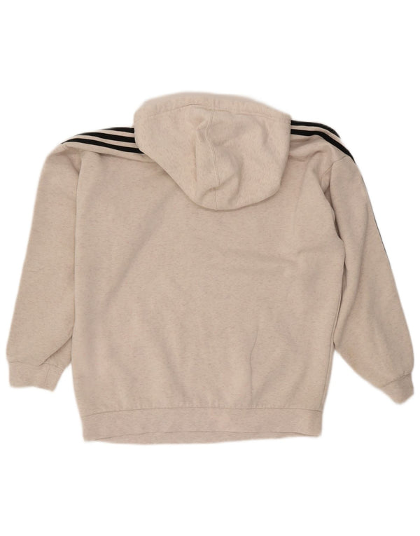 ADIDAS Womens Hoodie Jumper UK 12 Medium  Grey Cotton