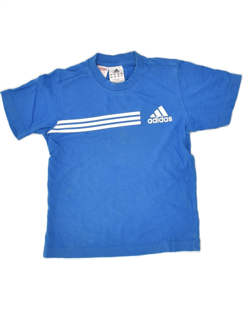 ADIDAS Boys Graphic T-Shirt Top 7-8 Years Blue Cotton | Vintage Adidas | Thrift | Second-Hand Adidas | Used Clothing | Messina Hembry 