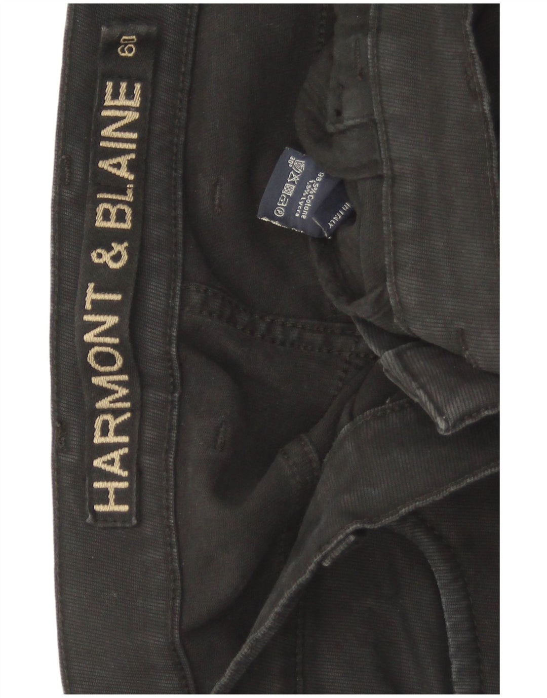 Harmont & Blaine Mens Cropped Jeans W42 L27 Black Cotton