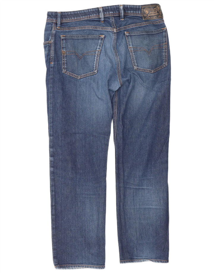Diesel Mens Waykee Regular Straight Jeans W34 L28 Blue Cotton