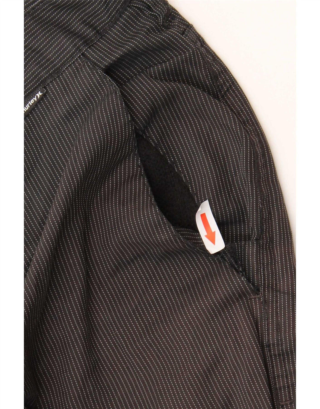 Hurley Mens Chino Shorts W38 XL Black Pinstripe Polyester