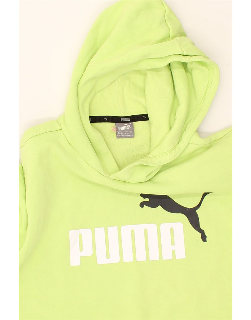 PUMA Boys Graphic Hoodie Jumper 15-16 Years Green Cotton | Vintage Puma | Thrift | Second-Hand Puma | Used Clothing | Messina Hembry 