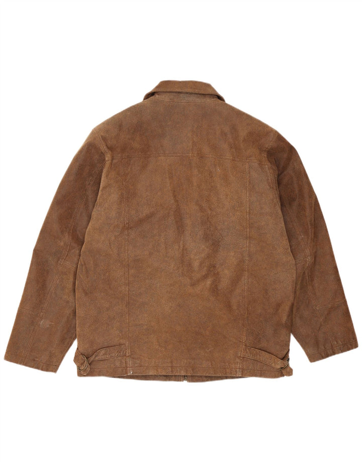 Vintage Mens Leather Jacket UK 38 Medium Brown Leather