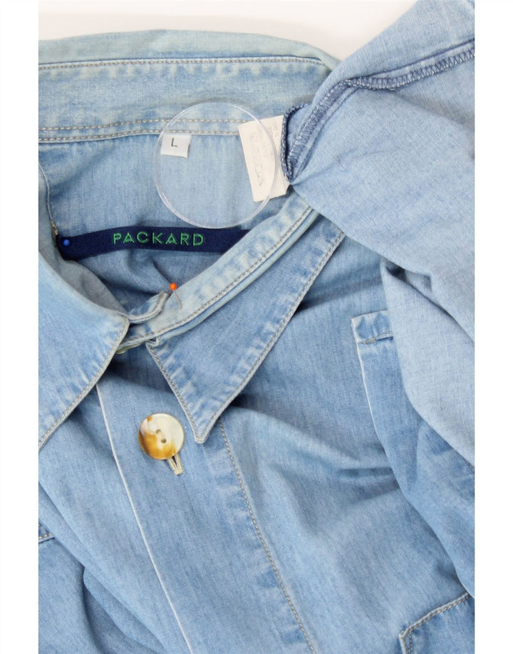 PACKARD Mens Denim Shirt Large Blue Cotton Vintage Packard and Second-Hand Packard from Messina Hembry 