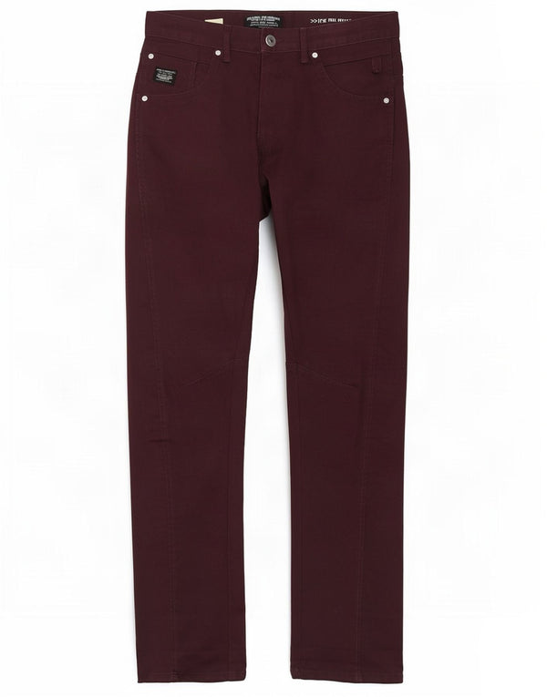 Jack & Jones Mens Banana Slim Casual Trousers W34 L33 Burgundy
