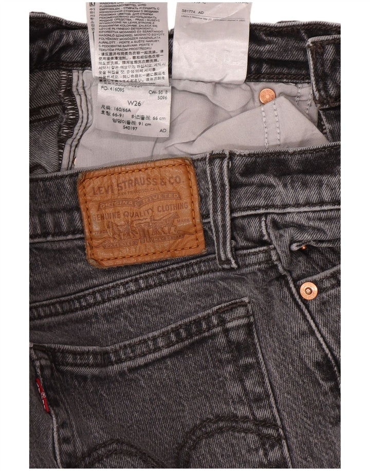 Levi's Womens Wedge Tapered Jeans W26 L27 Grey Cotton Classic