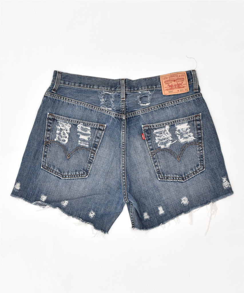 LEVI'S Womens 569 Distressed Denim Shorts W34 XL Blue Cotton | Vintage | Thrift | Second-Hand | Used Clothing | Messina Hembry 