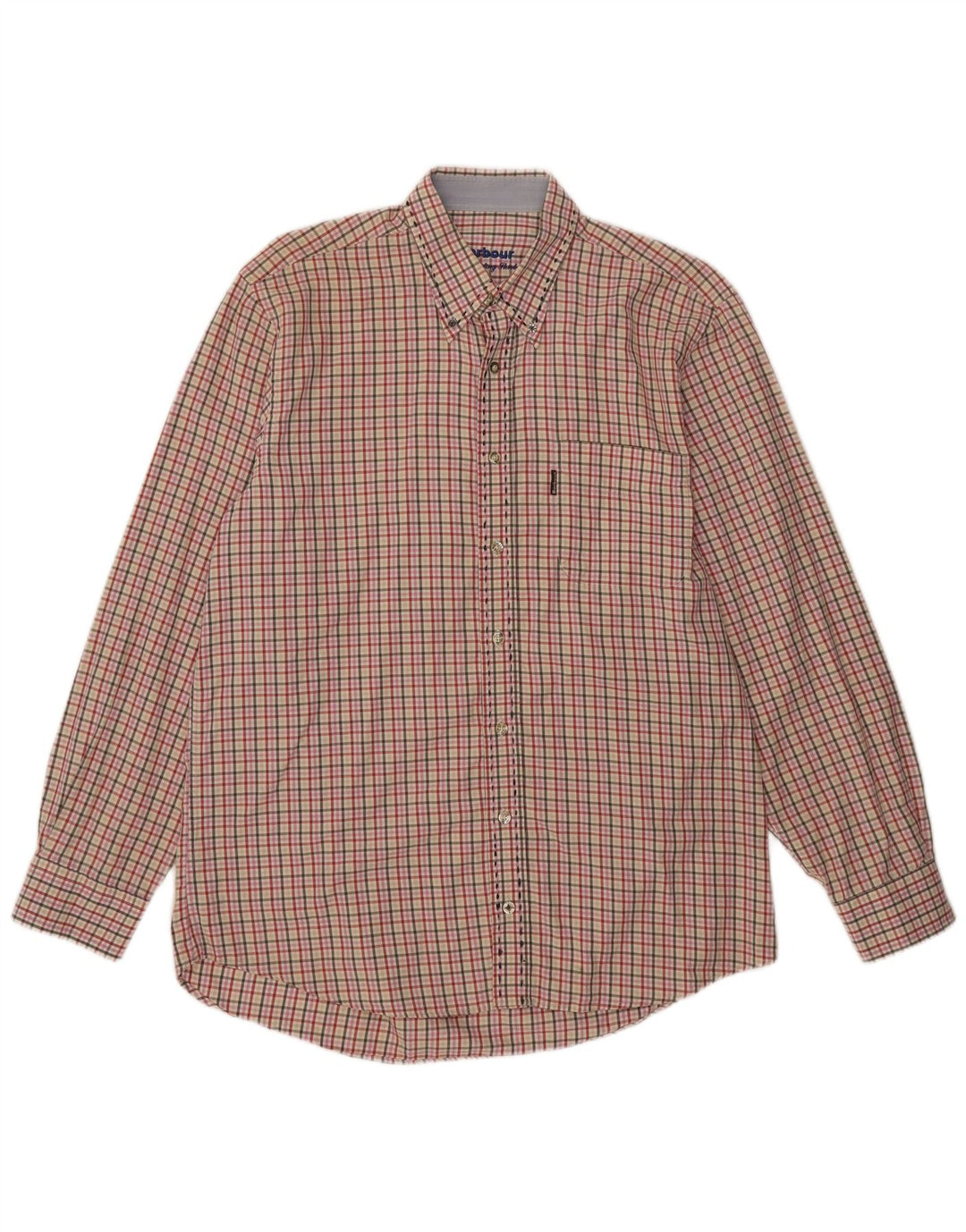 Barbour Mens Shirt Large Multicoloured Gingham Cotton
