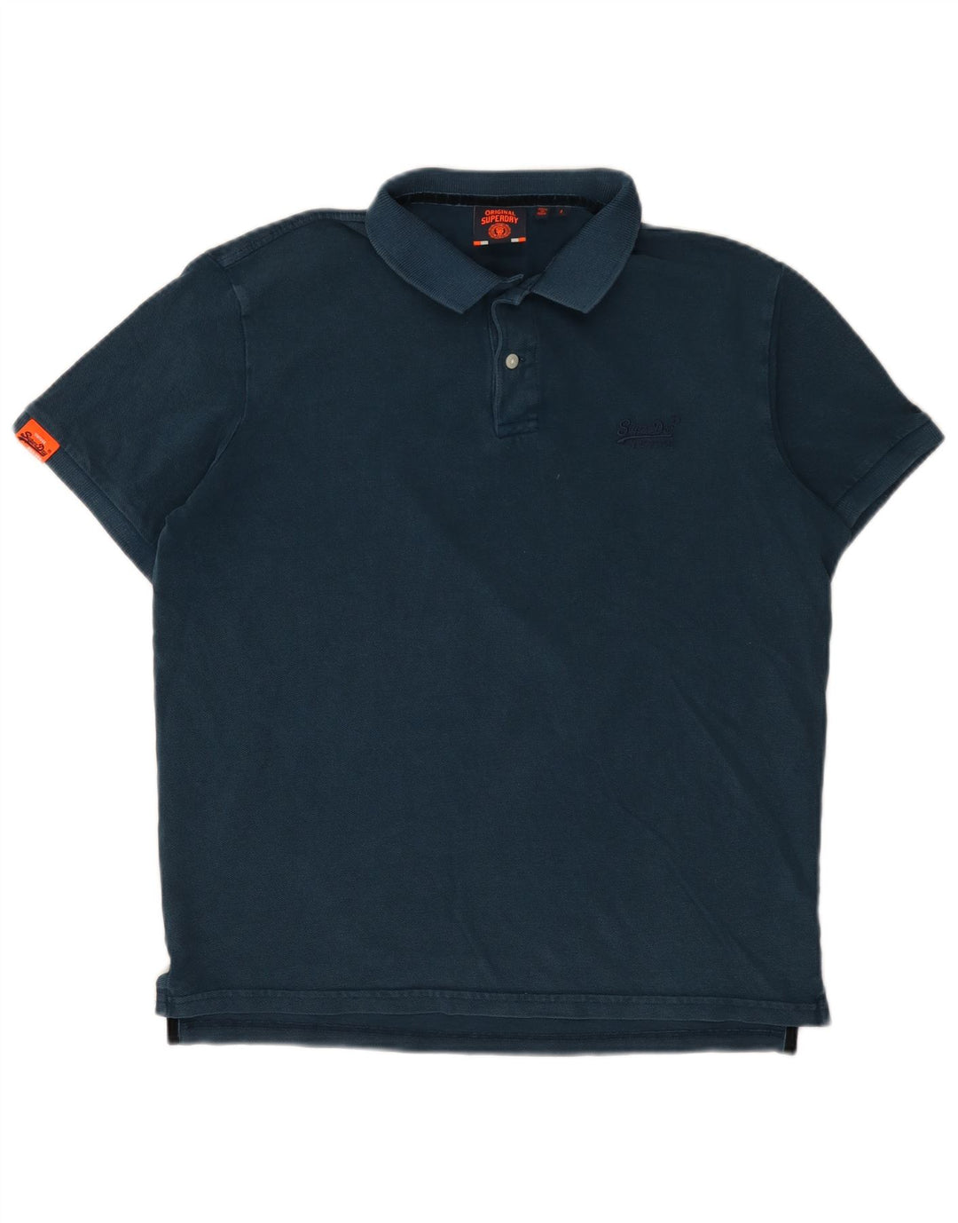 Superdry Mens Polo Shirt Large Navy Blue Cotton