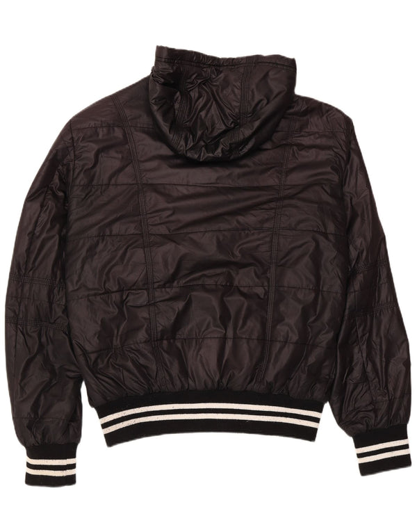 Kappa Mens Hooded Padded Jacket UK 42 XL Black Polyester