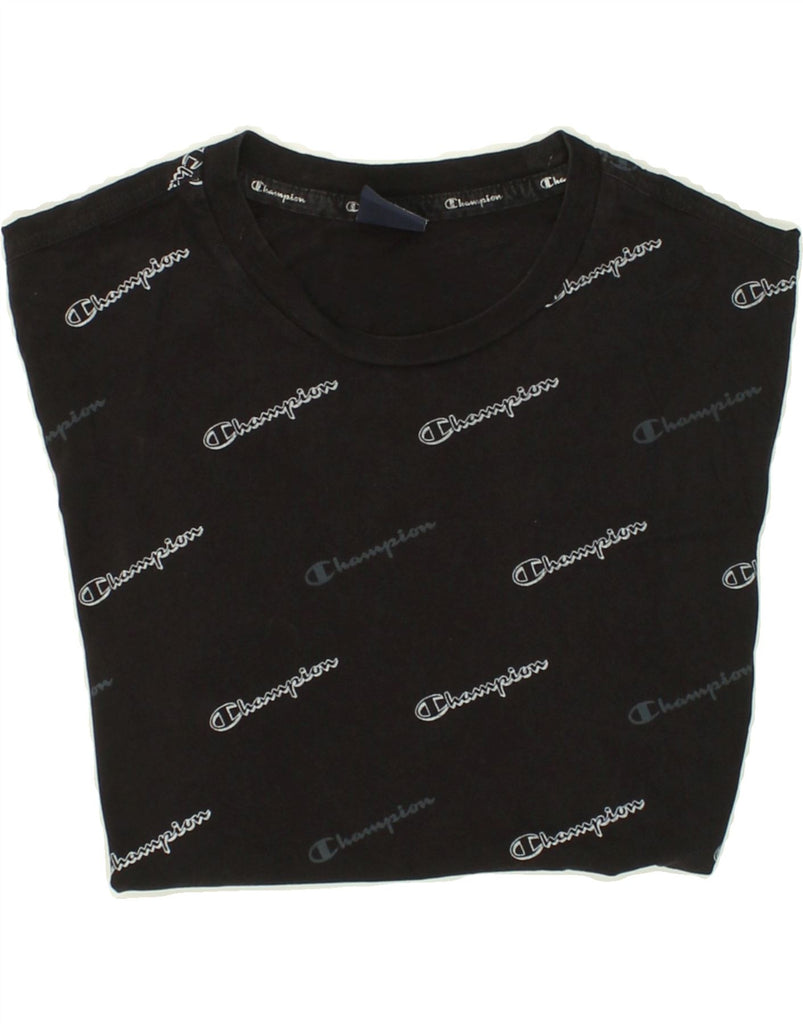 CHAMPION Mens Graphic T-Shirt Top Medium Black | Vintage Champion | Thrift | Second-Hand Champion | Used Clothing | Messina Hembry 