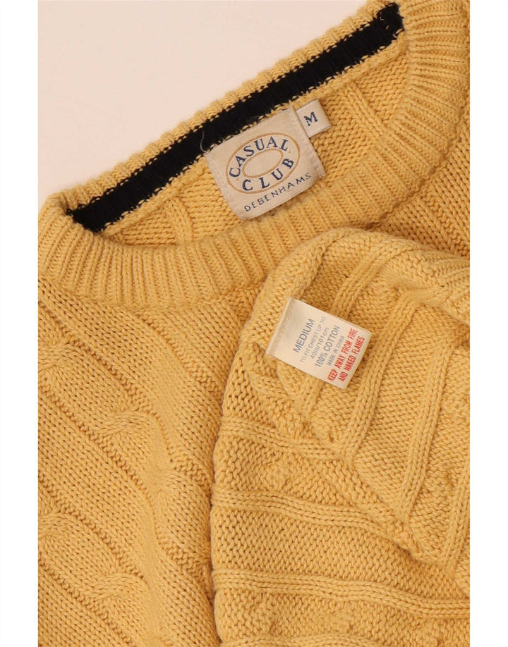 Debenhams Mens Crew Neck Jumper Sweater Medium Yellow Cotton