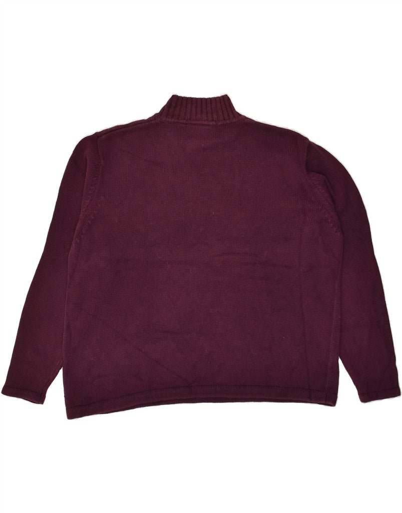 EDDIE BAUER Womens Loose Fit Turtle Neck Jumper Sweater UK 18 XL Burgundy | Vintage Eddie Bauer | Thrift | Second-Hand Eddie Bauer | Used Clothing | Messina Hembry 