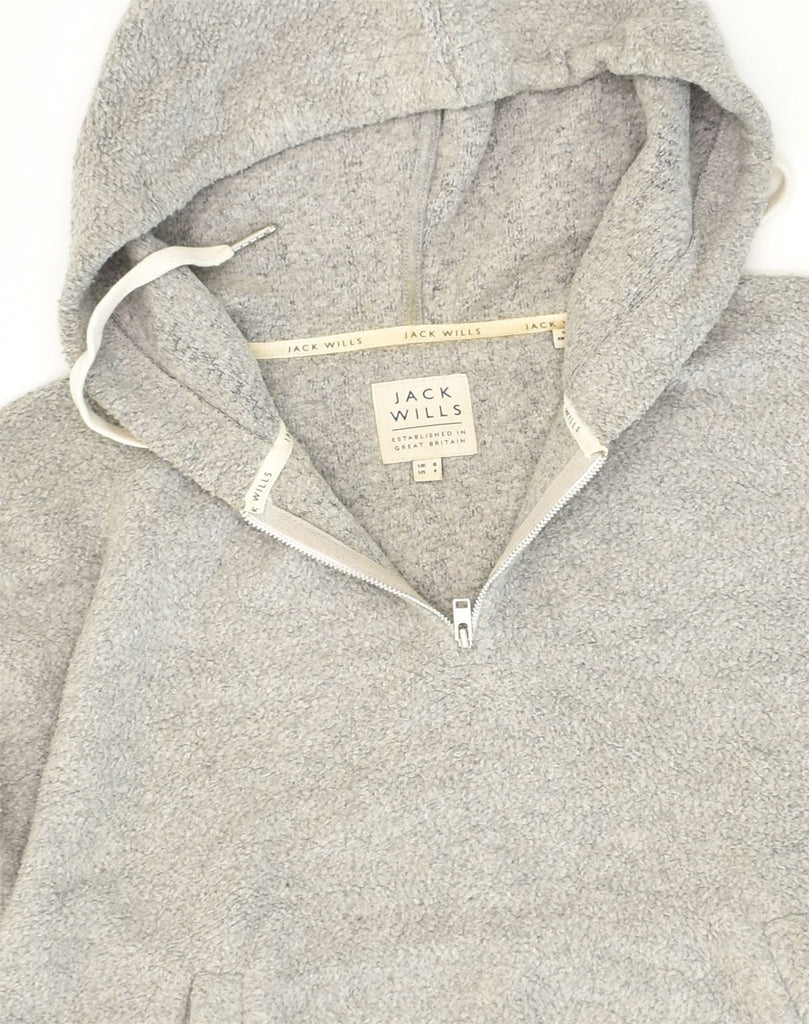 JACK WILLS Womens Oversized Fleece Hoodie Jumper UK 8 Small  Grey Cotton | Vintage Jack Wills | Thrift | Second-Hand Jack Wills | Used Clothing | Messina Hembry 