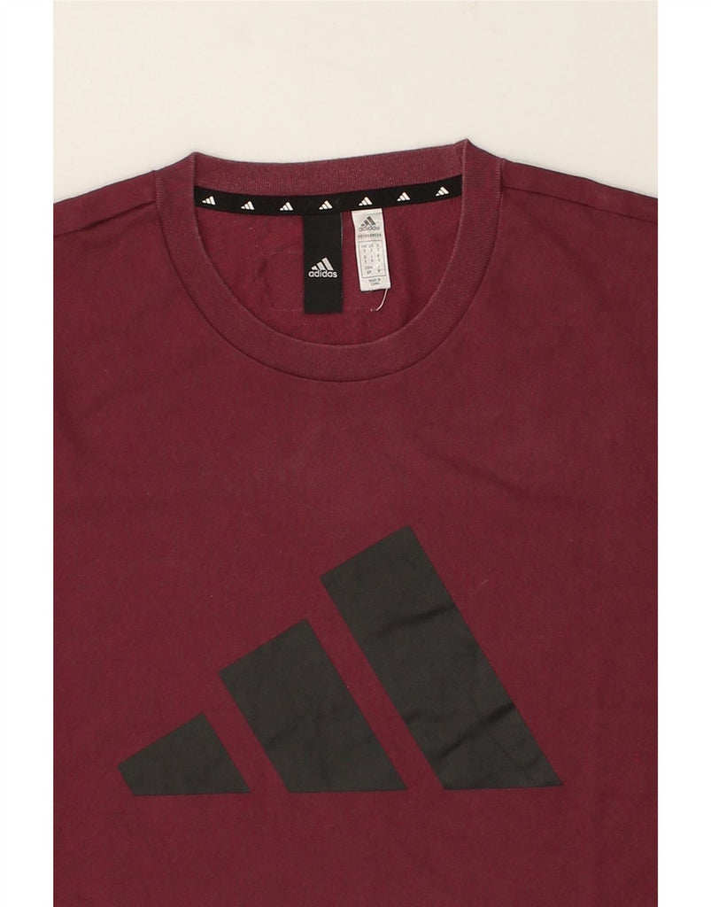 ADIDAS Mens Graphic T-Shirt Top Small Burgundy Cotton | Vintage Adidas | Thrift | Second-Hand Adidas | Used Clothing | Messina Hembry 