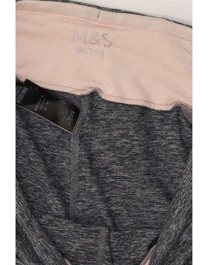 MARKS & SPENCER Womens Leggings UK 18 XL Grey Colourblock Polyester