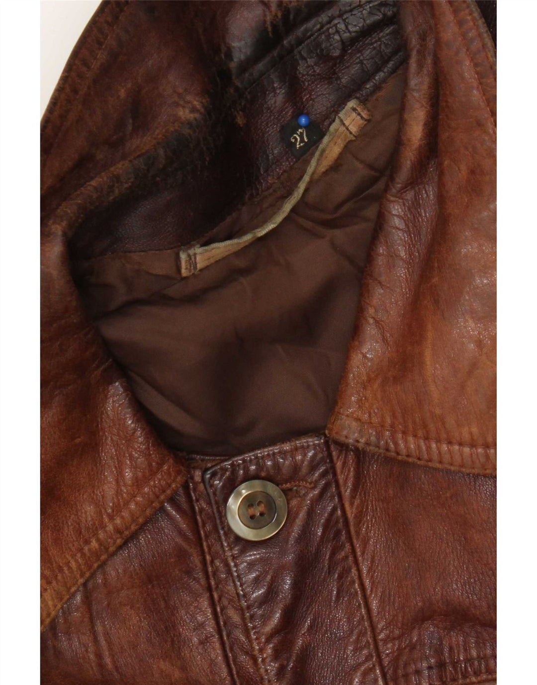 Vintage Mens Leather Jacket UK 38 Medium Brown