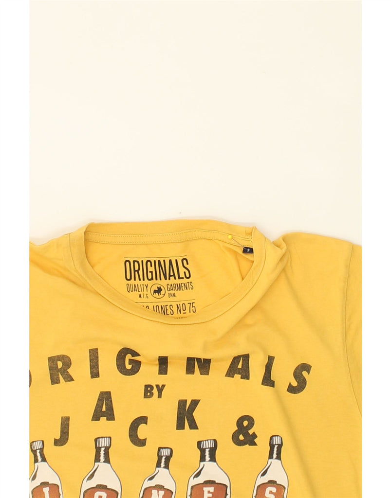 JACK & JONES Mens Graphic T-Shirt Top Small Yellow | Vintage Jack & Jones | Thrift | Second-Hand Jack & Jones | Used Clothing | Messina Hembry 