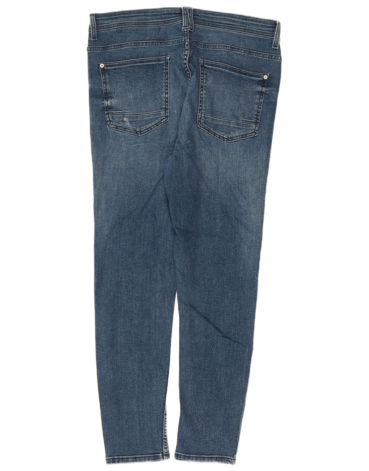 Zara Mens Distressed Slim Jeans EU 42 Large W32 L27 Blue Cotton