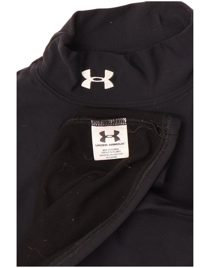 Under Armour Womens Top Long Sleeve UK 10 Small Black Nylon