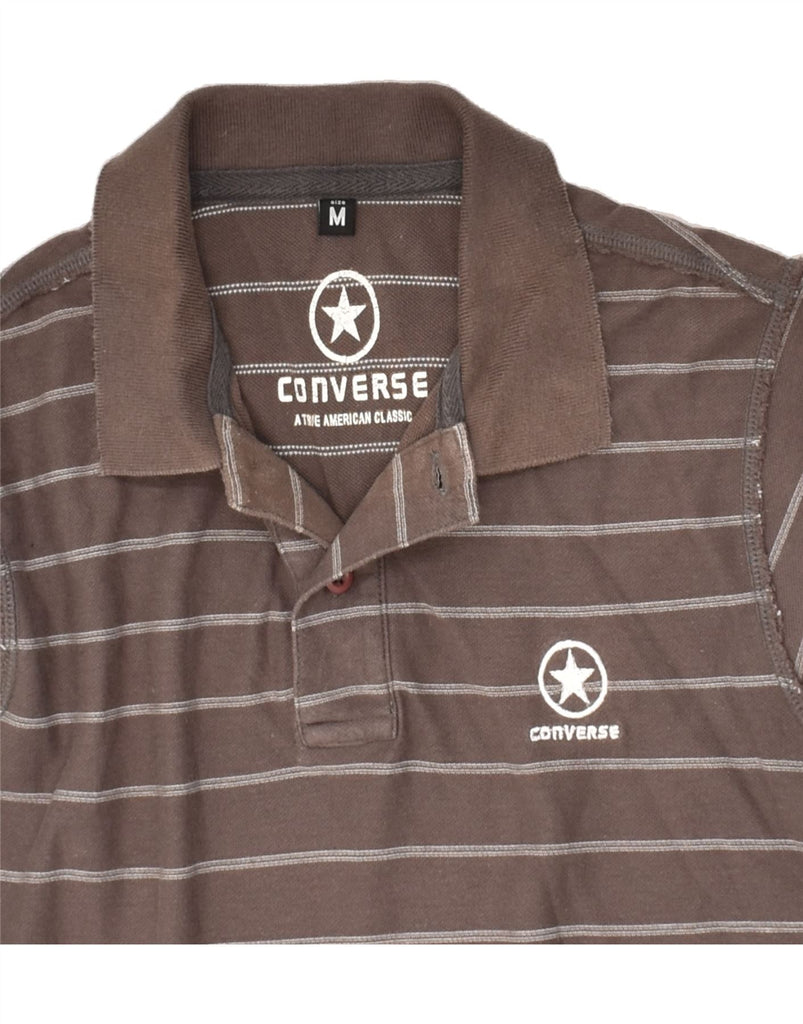 CONVERSE Mens Classic Polo Shirt Medium Brown Striped Cotton | Vintage Converse | Thrift | Second-Hand Converse | Used Clothing | Messina Hembry 