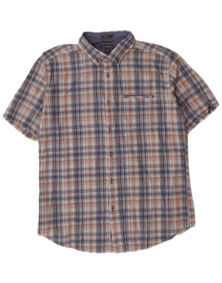 EDDIE BAUER Mens Classic Fit Short Sleeve Shirt Medium Multicoloured Check