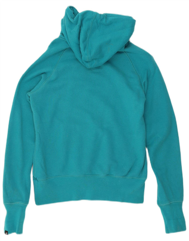 Nike Womens Hoodie Jumper UK 12 Medium Blue Cotton