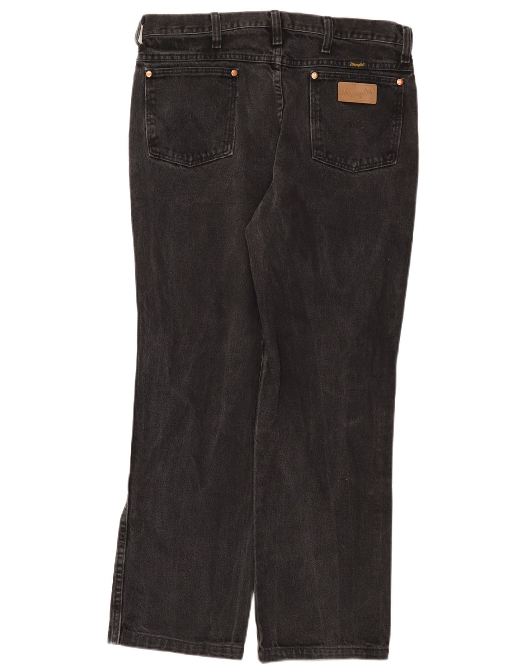 Wrangler Mens Straight Jeans W34 L29 Black Cotton