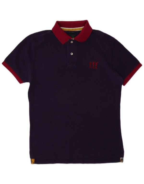 Henry Cottons Mens Slim Fit Polo Shirt Large Purple