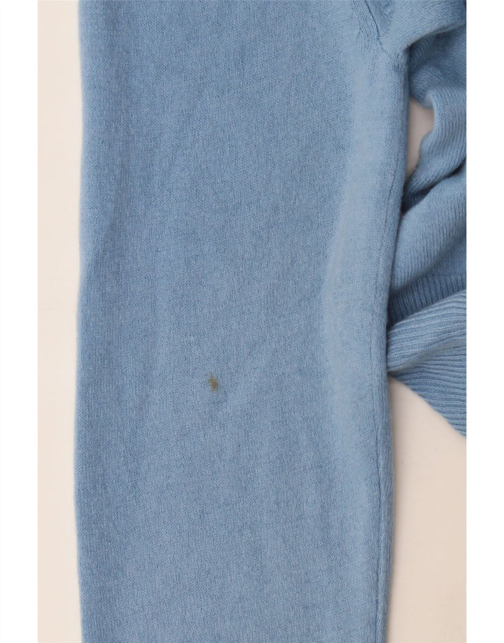 Marks & Spencer Womens V-Neck Jumper Sweater UK 14 Large Blue Acrylic