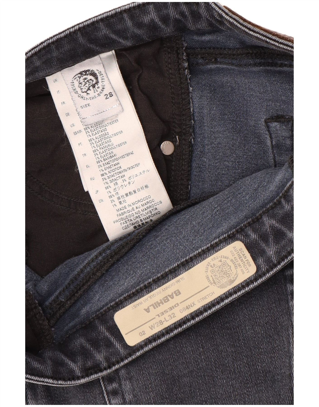 Diesel Womens Babhila Slim Skinny Jeans W28 L28 Blue Cotton