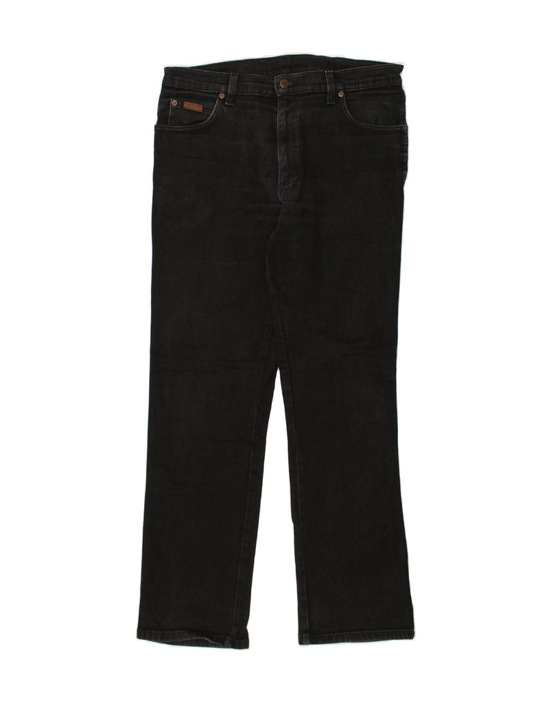 WRANGLER Mens Texas Stretch Slim Jeans W34 L32 Black Cotton | Vintage Wrangler | Thrift | Second-Hand Wrangler | Used Clothing | Messina Hembry 
