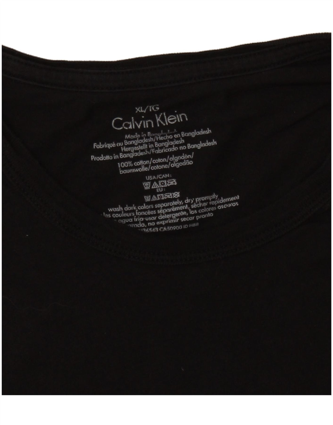 CALVIN KLEIN Mens T-Shirt Top XL Black Cotton
