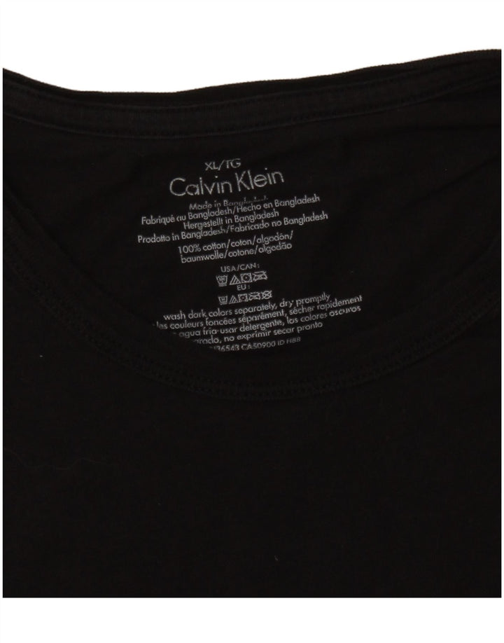 CALVIN KLEIN Mens T-Shirt Top XL Black Cotton