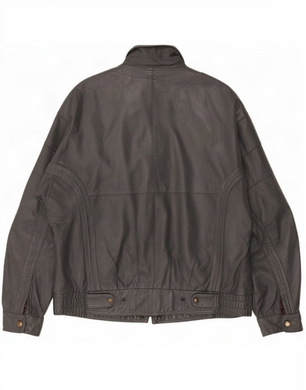 Vintage Mens Leather Jacket IT 50 Large Black