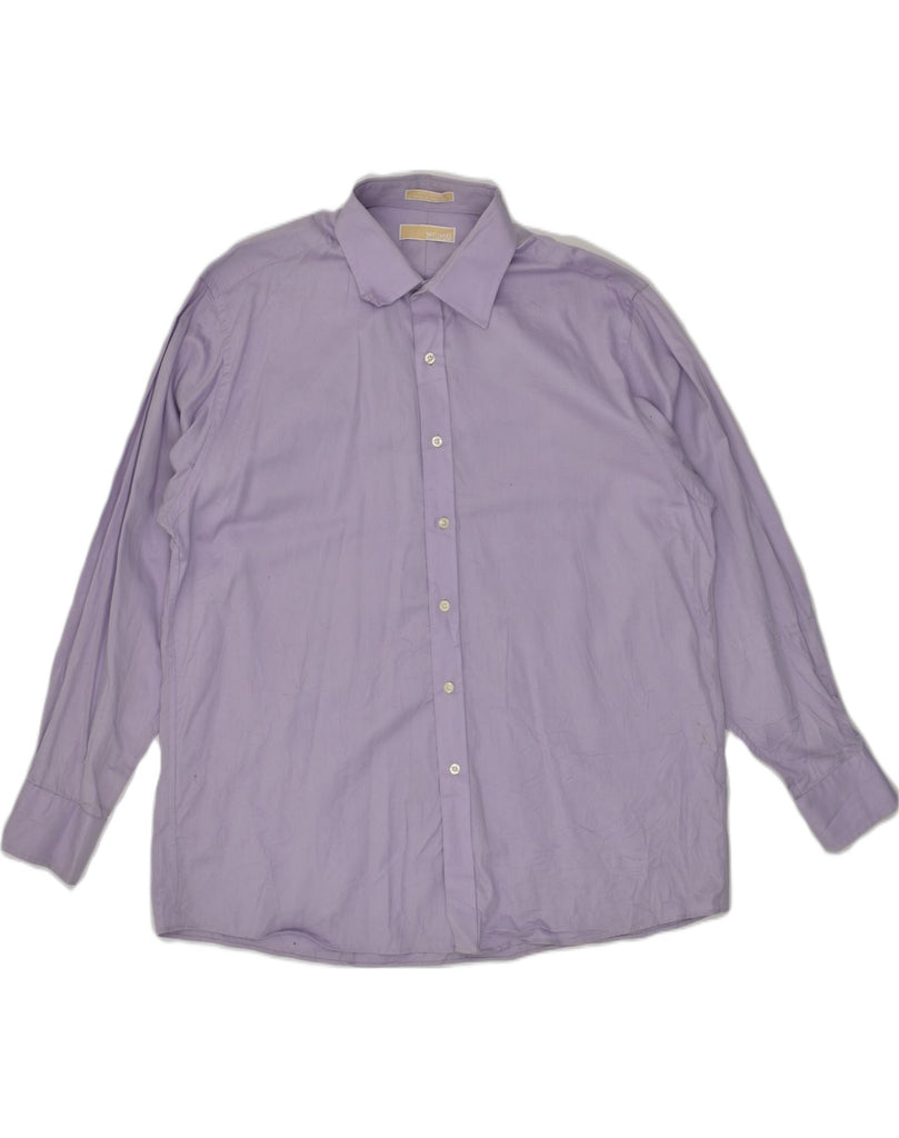 MICHAEL KORS Mens Shirt Size 17 1/2 XL Purple Cotton | Vintage Michael Kors | Thrift | Second-Hand Michael Kors | Used Clothing | Messina Hembry 