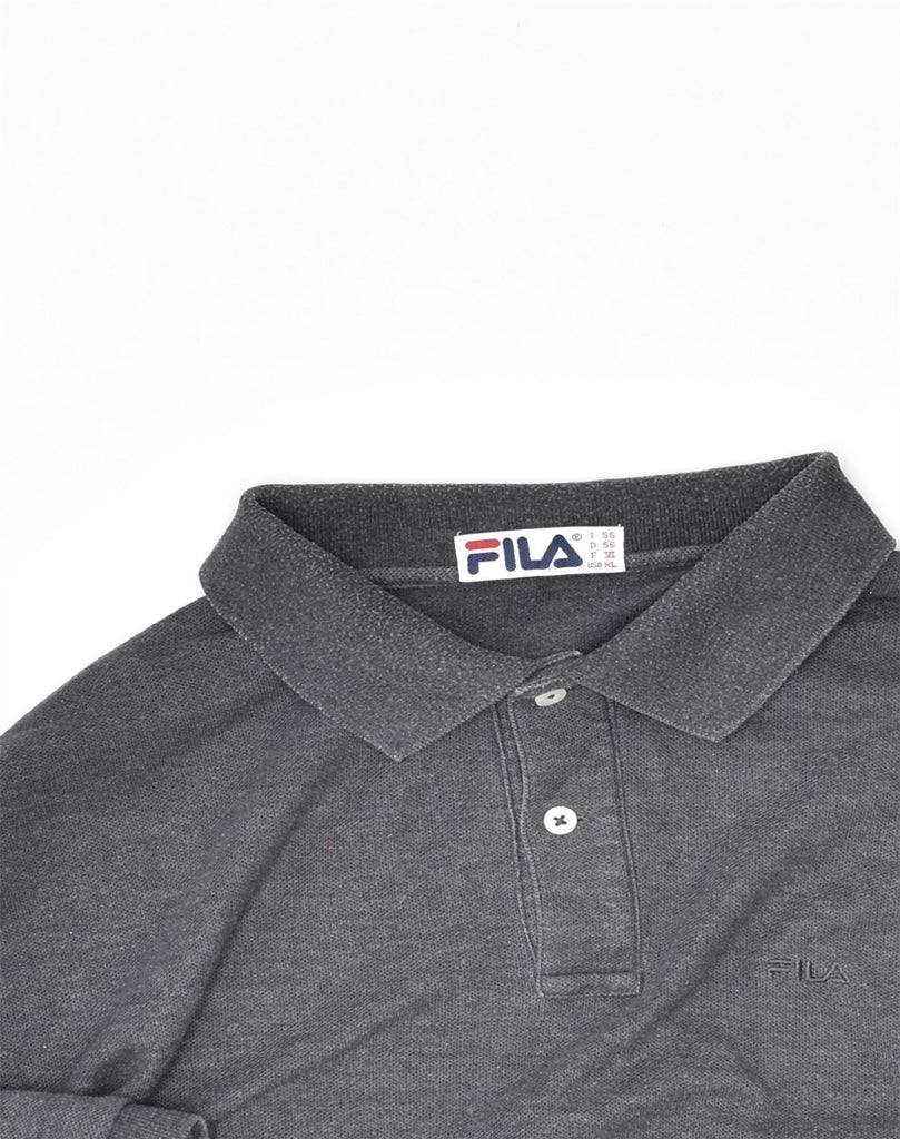 FILA Mens Polo Shirt IT 56 XL Grey Cotton | Vintage Fila | Thrift | Second-Hand Fila | Used Clothing | Messina Hembry 