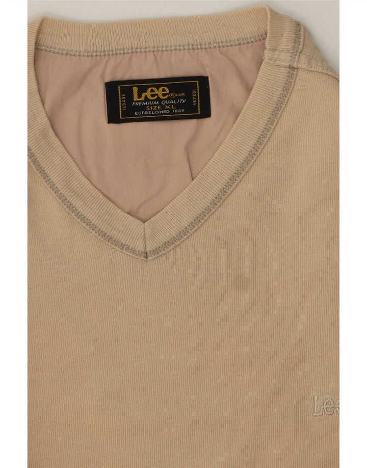 Lee Mens T-Shirt Top XL Beige