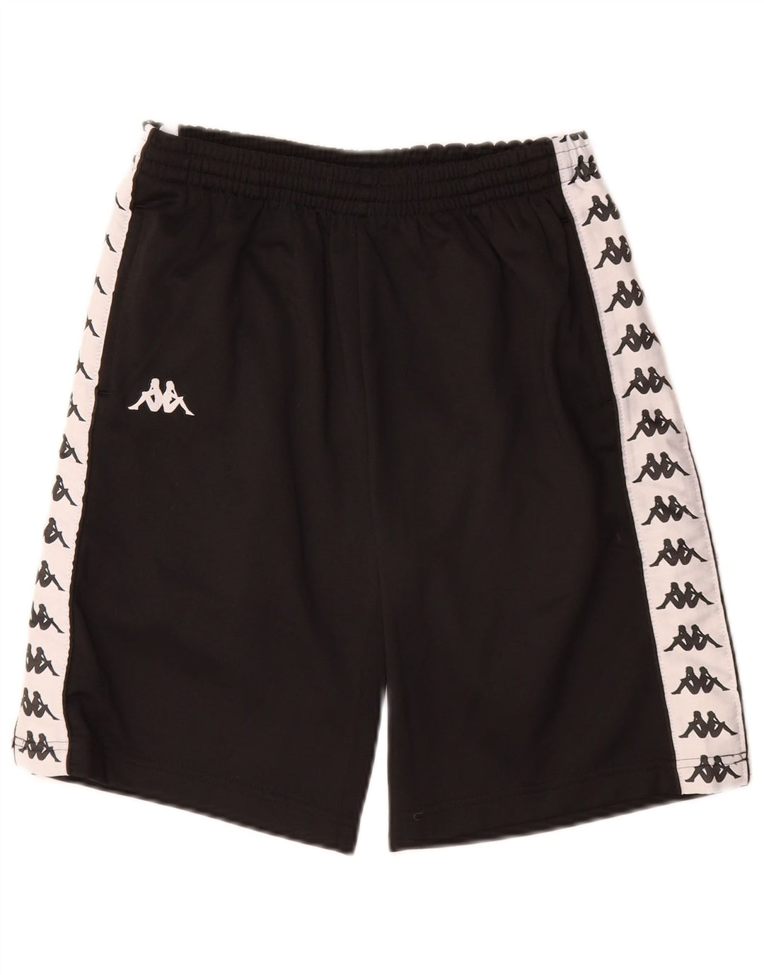 Kappa Boys Graphic Sport Shorts 11-12 Years Black Colourblock Polyester